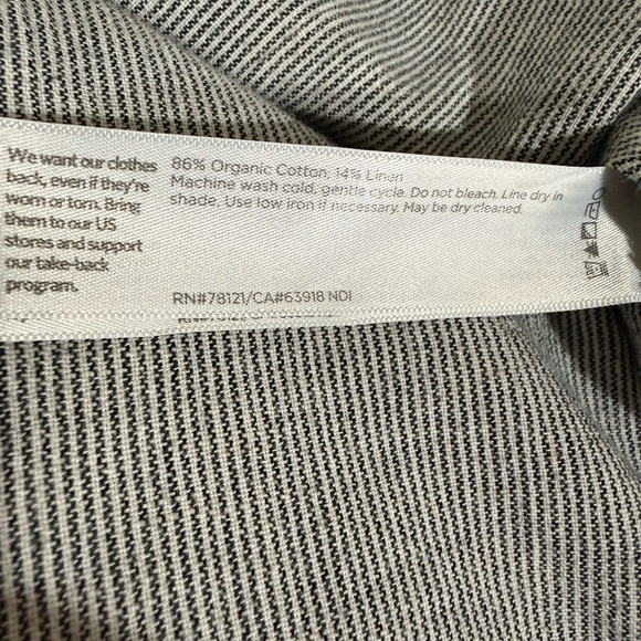 Eileen Fisher Organic Cotton Linen Ticking Stripe Jacket Size M Boxy Lagenlook - Picture 12 of 12